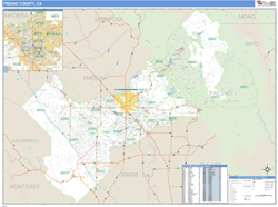 Fresno County, CA Zip Code Wall Map