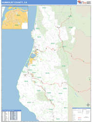 Humboldt County, CA Zip Code Wall Map