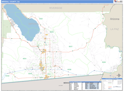 Imperial County, CA Zip Code Wall Map