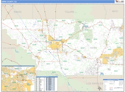Kern County, CA Zip Code Wall Map