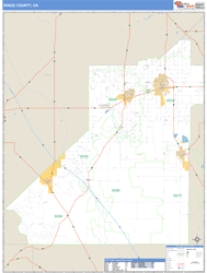 Kings County, CA Zip Code Wall Map