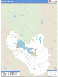 Lake County, CA Zip Code Wall Map