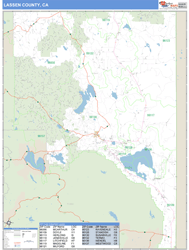 Lassen County, CA Zip Code Wall Map