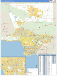Los Angeles County, CA Wall Map