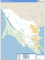 Marin County, CA Wall Map