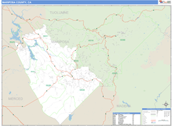 Mariposa County, CA Zip Code Wall Map