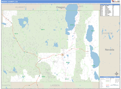 Modoc County, CA Wall Map