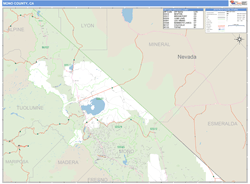 Mono County, CA Zip Code Wall Map