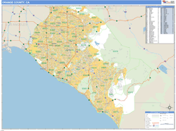 Orange County, CA Wall Map