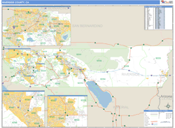 Riverside County, CA Zip Code Wall Map