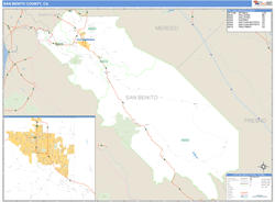 San Benito County, CA Zip Code Wall Map