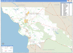 San Luis Obispo County, CA Wall Map