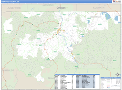 Siskiyou County, CA Zip Code Wall Map