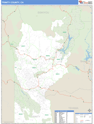 Trinity County, CA Zip Code Wall Map