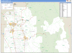 Tulare County, CA Zip Code Wall Map