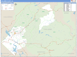 Tuolumne County, CA Zip Code Wall Map