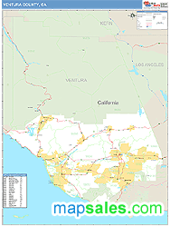 Ventura County, CA Wall Map