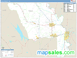 Yolo County, CA Zip Code Wall Map