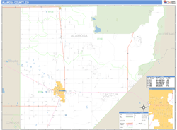 Alamosa County, CO Zip Code Wall Map