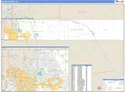 Arapahoe County, CO Zip Code Wall Map