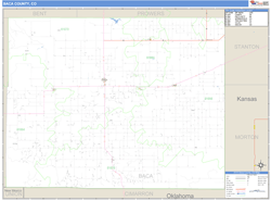 Baca County, CO Wall Map