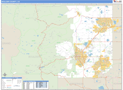 Boulder County, CO Zip Code Wall Map