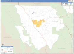 Custer County, CO Zip Code Wall Map