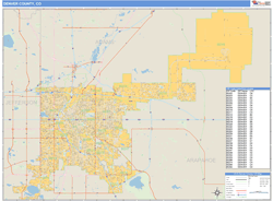 Denver County, CO Zip Code Wall Map