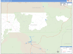 Dolores County, CO Zip Code Wall Map