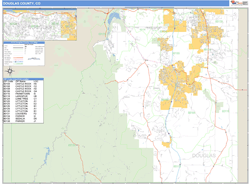 Douglas County, CO Zip Code Wall Map