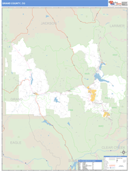 Grand County, CO Zip Code Wall Map