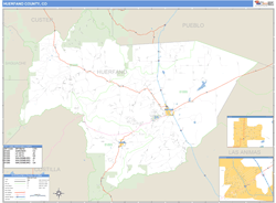 Huerfano County, CO Zip Code Wall Map