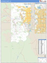 Jefferson County, CO Zip Code Wall Map