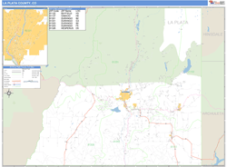 La Plata County, CO Zip Code Wall Map