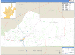 Las Animas County, CO Wall Map