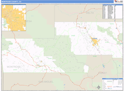 Montrose County, CO Zip Code Wall Map