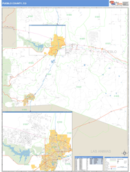 Pueblo County, CO Wall Map