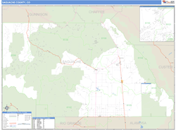 Saguache County, CO Wall Map