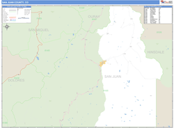 San Juan County, CO Wall Map