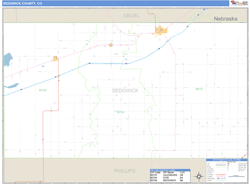 Sedgwick County, CO Zip Code Wall Map