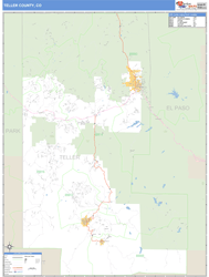 Teller County, CO Wall Map