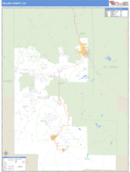 Teller County, CO Zip Code Wall Map