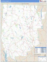 Litchfield County, CT Zip Code Wall Map