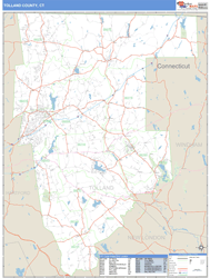 Tolland County, CT Wall Map