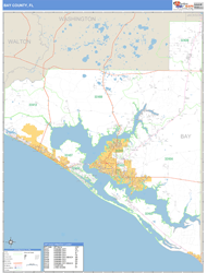 Bay County, FL Zip Code Wall Map