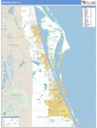Brevard County, FL Wall Map