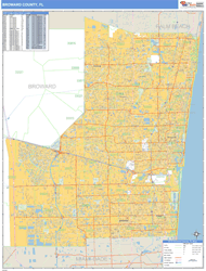 Broward County, FL Zip Code Wall Map