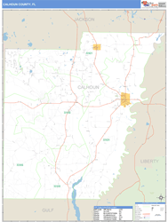 Calhoun County, FL Zip Code Wall Map