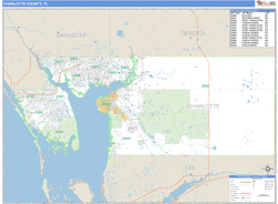 Charlotte County, FL Zip Code Wall Map