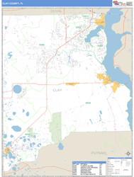 Clay County, FL Zip Code Wall Map